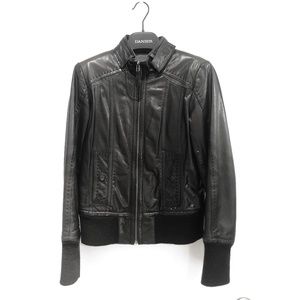 Danier Leather Bomber Jacket Black - Size XS